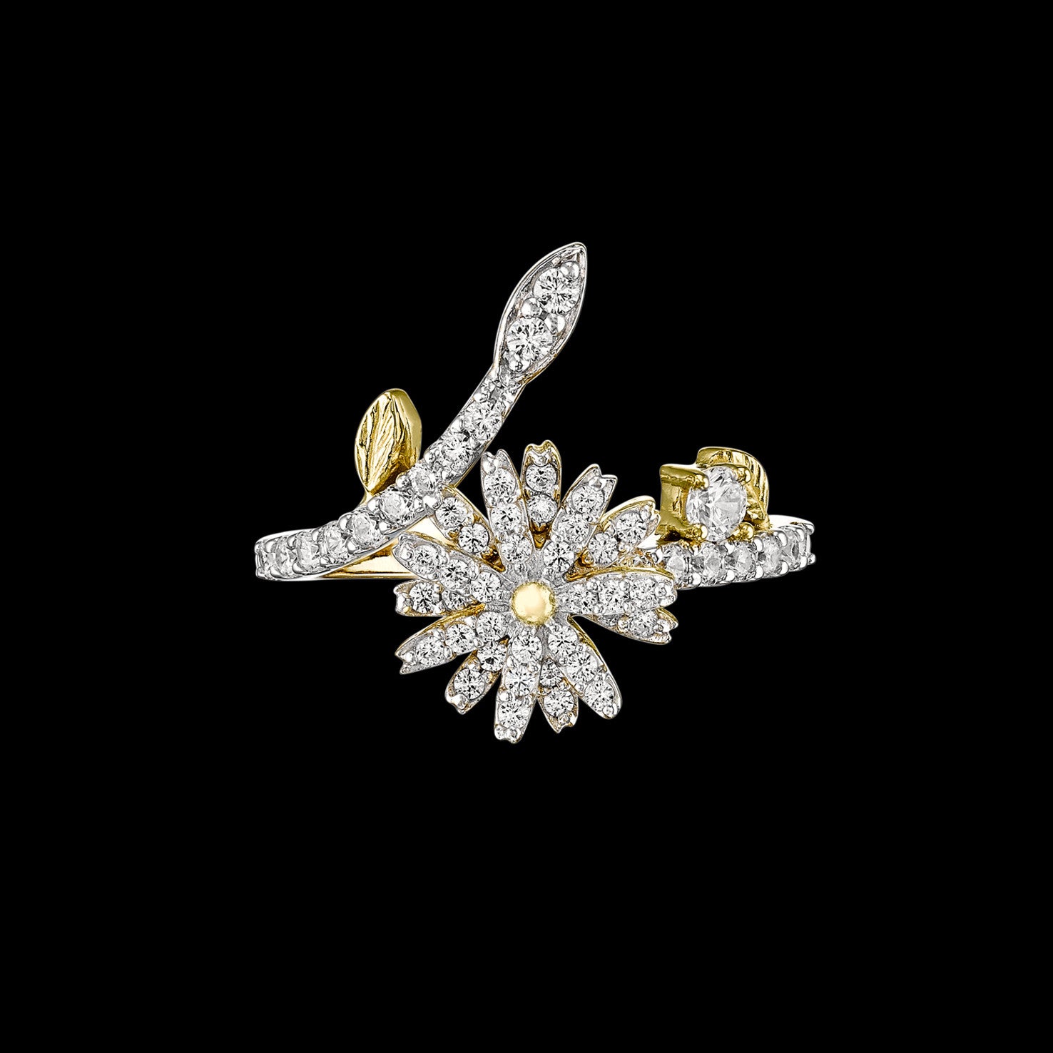 Mini Daisy Ring, Ring, Anabela Chan Joaillerie - Fine jewelry with laboratory grown and created gemstones hand-crafted in the United Kingdom. Anabela Chan Joaillerie is the first fine jewellery brand in the world to champion laboratory-grown and created gemstones with high jewellery design, artisanal craftsmanship and a focus on ethical and sustainable innovations.